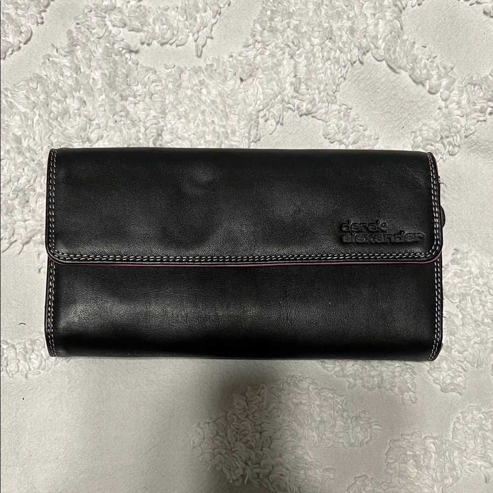 Derek Alexander Black Leather Continental Wallet